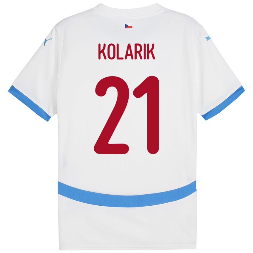 Kinderen Tsjechië Josef Kolarik #21 Wit Uitshirt Uittenue 24-26 T-Shirt België