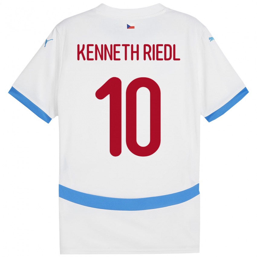 Kinderen Tsjechië Victor Kenneth Riedl #10 Wit Uitshirt Uittenue 24-26 T-Shirt België