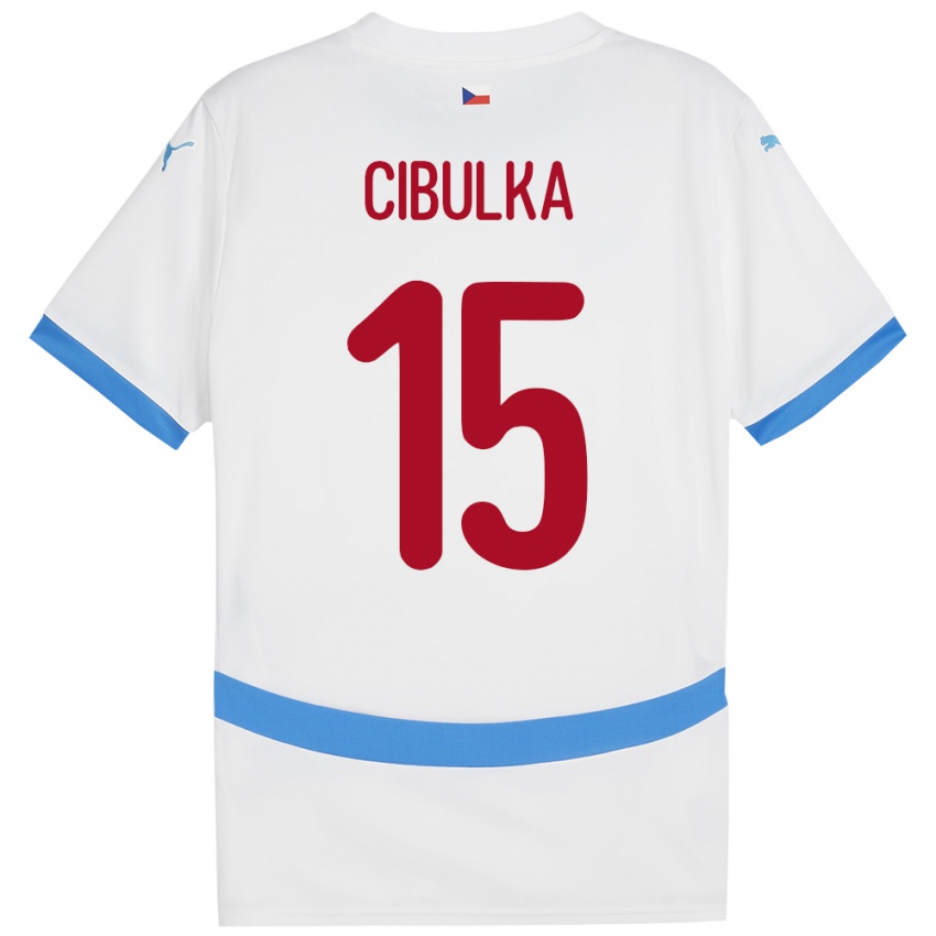 Kinderen Tsjechië Oskar Cibulka #15 Wit Uitshirt Uittenue 24-26 T-Shirt België