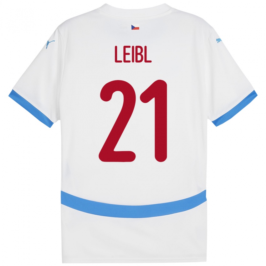 Kinderen Tsjechië Adam Leibl #21 Wit Uitshirt Uittenue 24-26 T-Shirt België