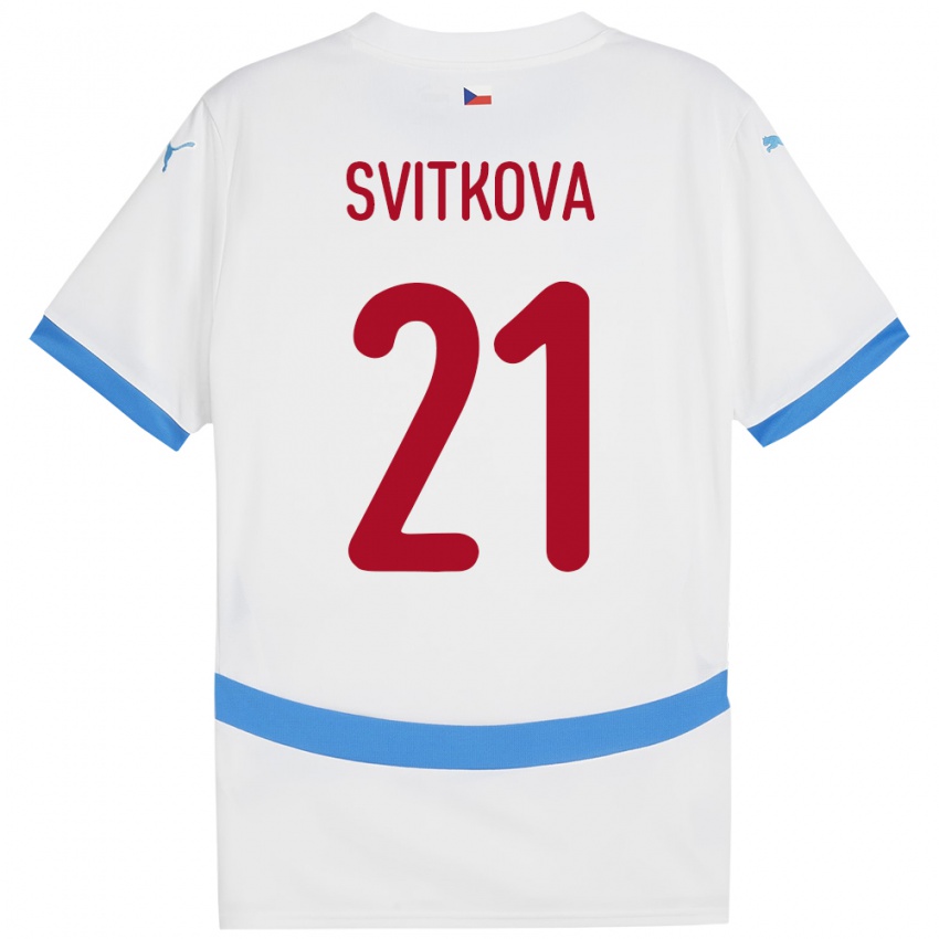 Kinderen Tsjechië Kateřina Svitková #21 Wit Uitshirt Uittenue 24-26 T-Shirt België