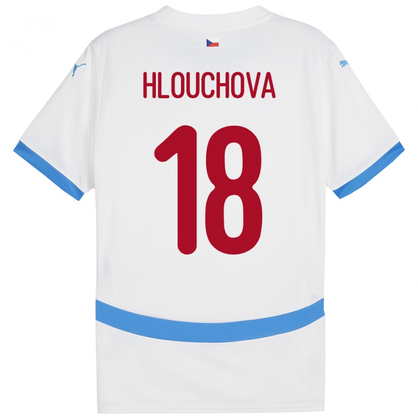 Kinderen Tsjechië Radka Hlouchová #18 Wit Uitshirt Uittenue 24-26 T-Shirt België