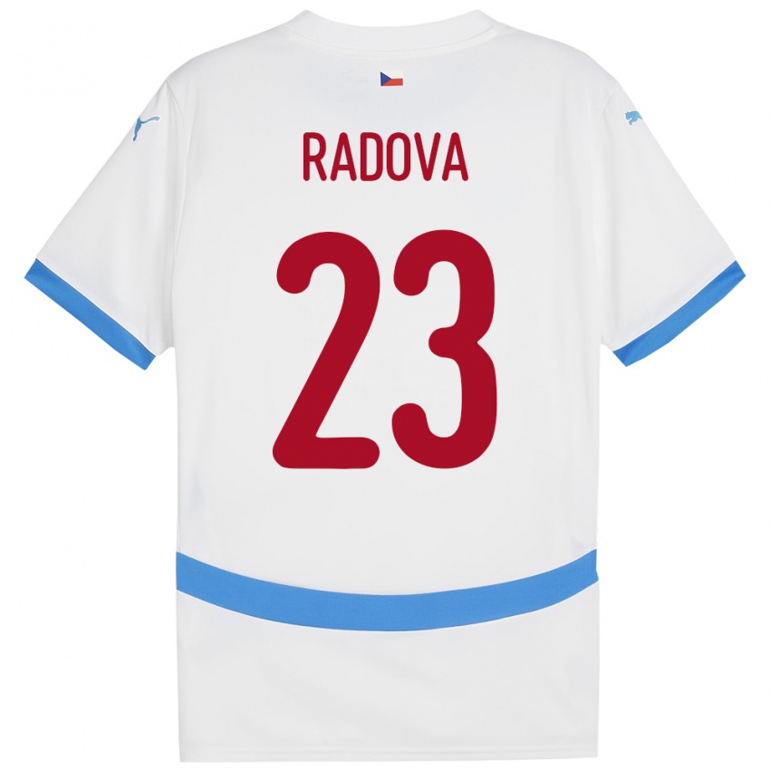 Kinderen Tsjechië Michaela Radová #23 Wit Uitshirt Uittenue 24-26 T-Shirt België