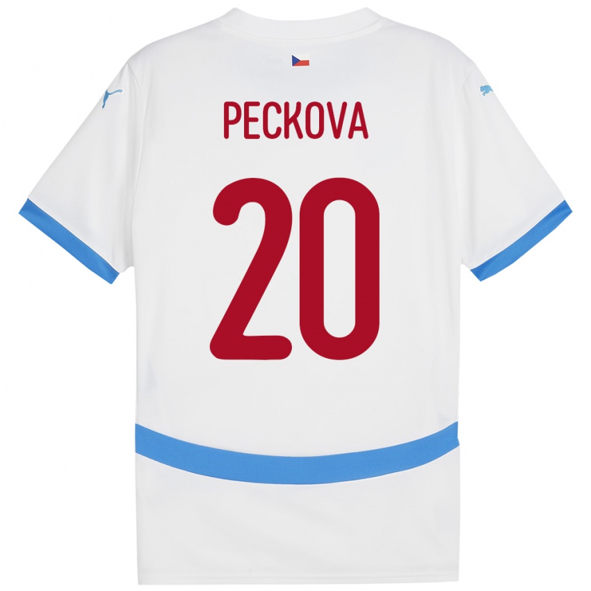 Kinder Tschechien Alena Pěčková #20 Weiß Auswärtstrikot Trikot 24-26 T-Shirt Belgien