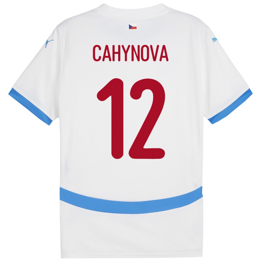 Kinderen Tsjechië Klára Cahynová #12 Wit Uitshirt Uittenue 24-26 T-Shirt België