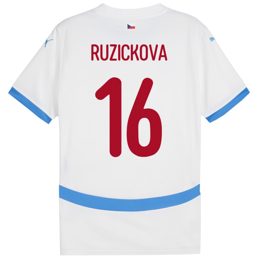 Kinderen Tsjechië Barbora Růžičková #16 Wit Uitshirt Uittenue 24-26 T-Shirt België