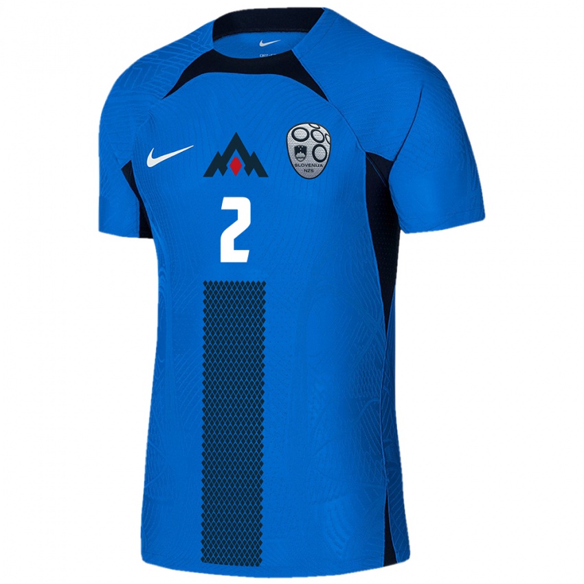 Kinder Slowenien Gal Miklus Senekovic #2 Blau Auswärtstrikot Trikot 24-26 T-Shirt Belgien