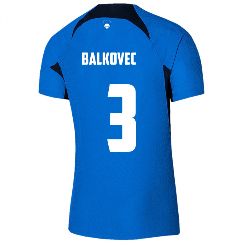 Kinderen Slovenië Jure Balkovec #3 Blauw Uitshirt Uittenue 24-26 T-Shirt België