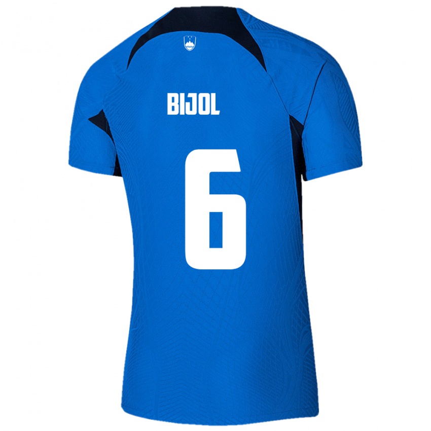 Kinderen Slovenië Jaka Bijol #6 Blauw Uitshirt Uittenue 24-26 T-Shirt België