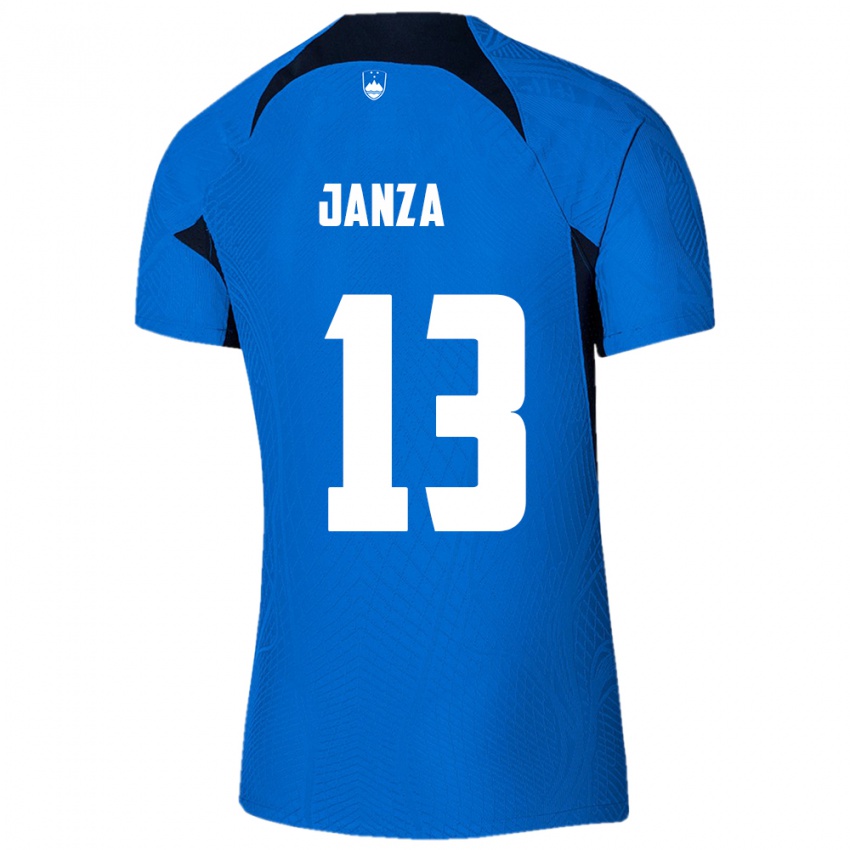 Enfant Maillot Slovénie Erik Janza #13 Bleu Tenues Extérieur 24-26 T-Shirt Belgique