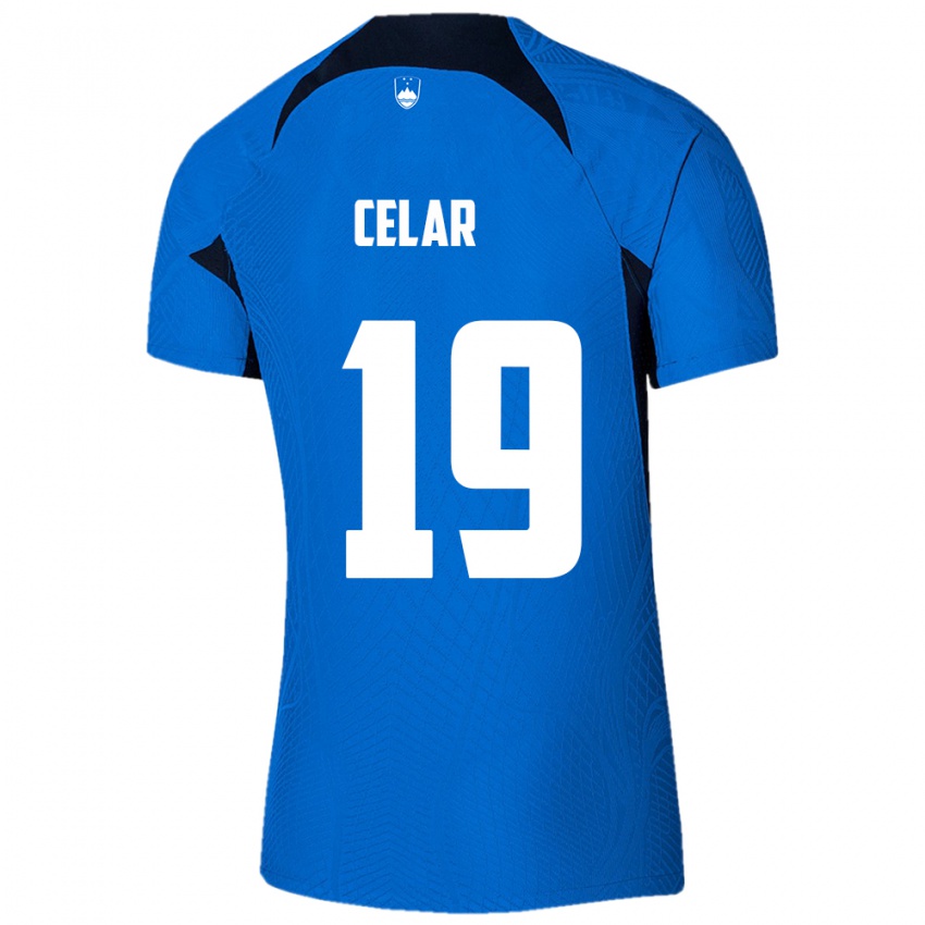 Kinderen Slovenië Zan Celar #19 Blauw Uitshirt Uittenue 24-26 T-Shirt België