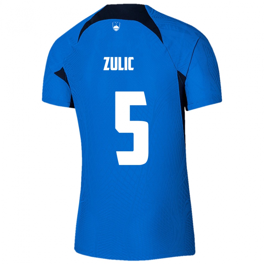 Kinderen Slovenië Anel Zulic #5 Blauw Uitshirt Uittenue 24-26 T-Shirt België