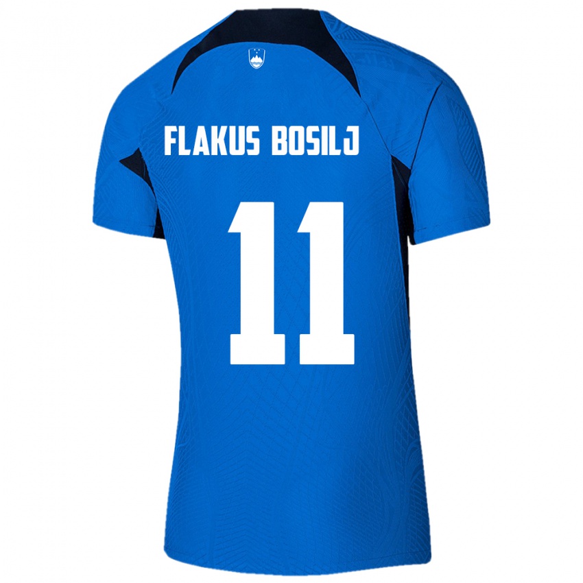 Kinderen Slovenië David Flakus Bosilj #11 Blauw Uitshirt Uittenue 24-26 T-Shirt België