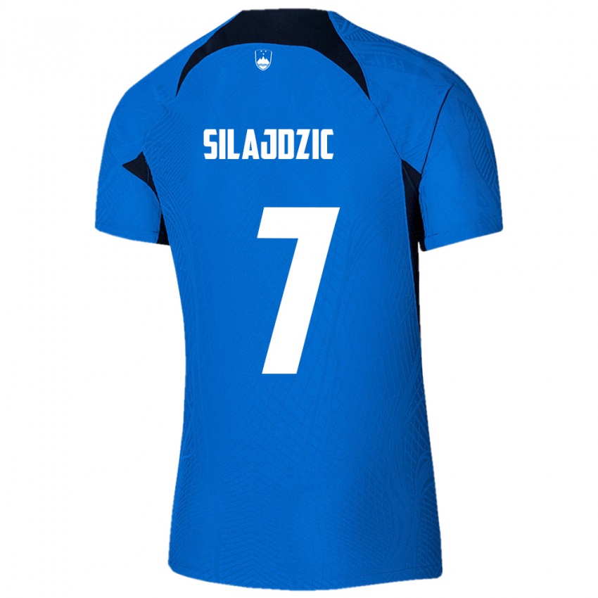 Enfant Maillot Slovénie Riad Silajdzic #7 Bleu Tenues Extérieur 24-26 T-Shirt Belgique