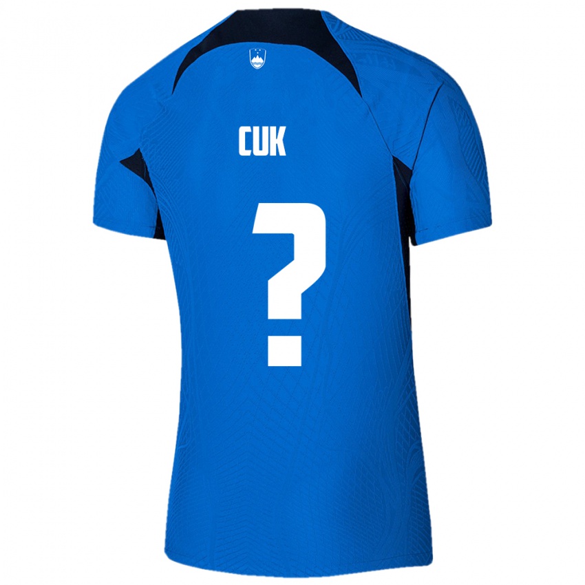 Enfant Maillot Slovénie Tine Cuk #0 Bleu Tenues Extérieur 24-26 T-Shirt Belgique