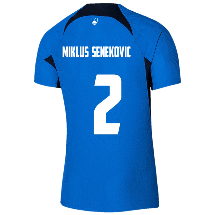 Kinder Slowenien Gal Miklus Senekovic #2 Blau Auswärtstrikot Trikot 24-26 T-Shirt Belgien