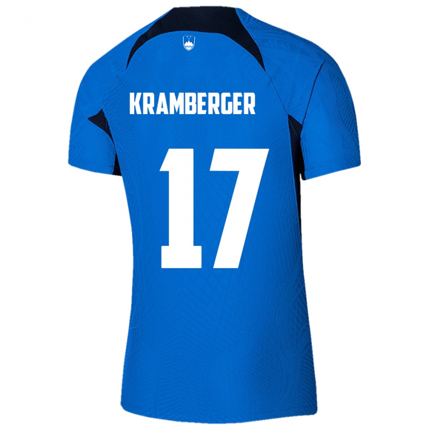 Enfant Maillot Slovénie Enej Kramberger #17 Bleu Tenues Extérieur 24-26 T-Shirt Belgique