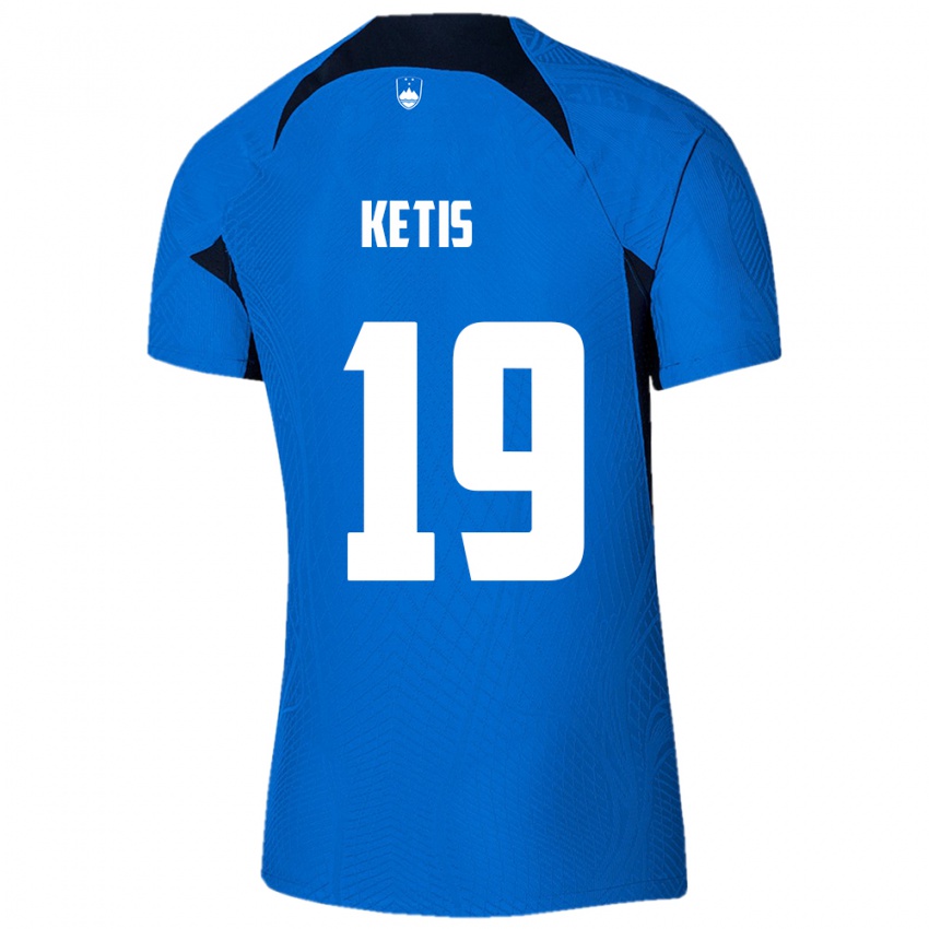 Enfant Maillot Slovénie Sara Ketiš #19 Bleu Tenues Extérieur 24-26 T-Shirt Belgique