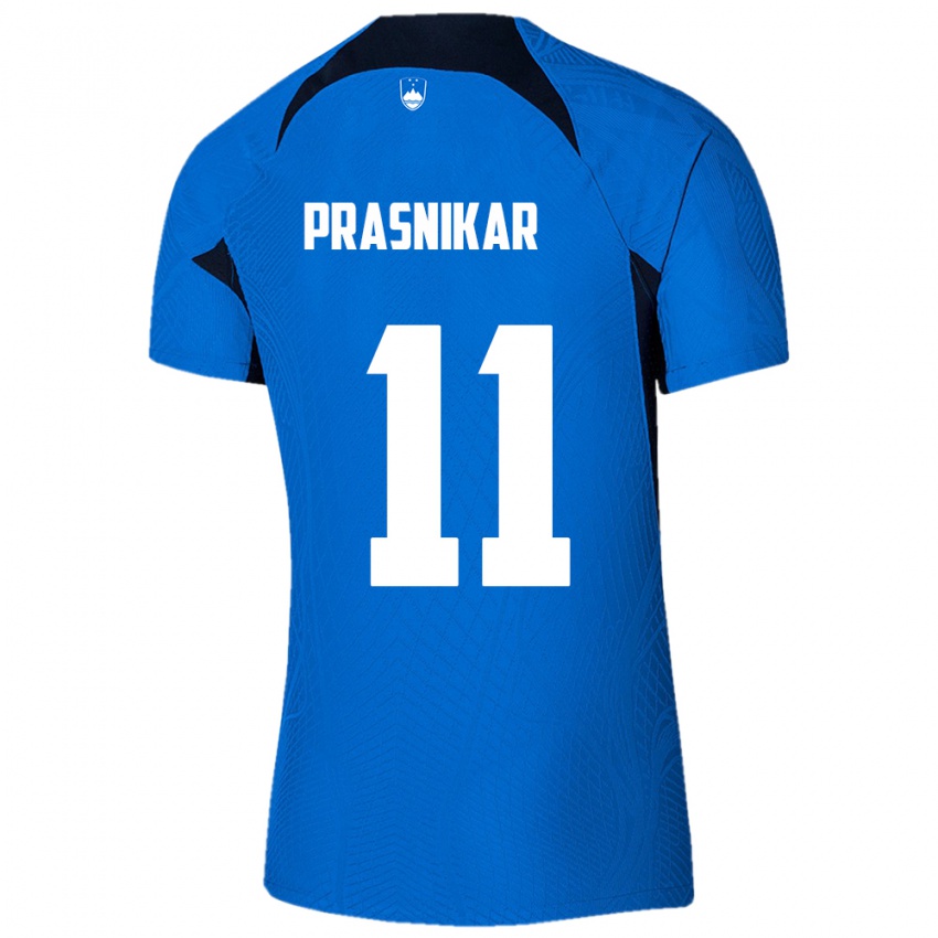 Enfant Maillot Slovénie Lara Prašnikar #11 Bleu Tenues Extérieur 24-26 T-Shirt Belgique