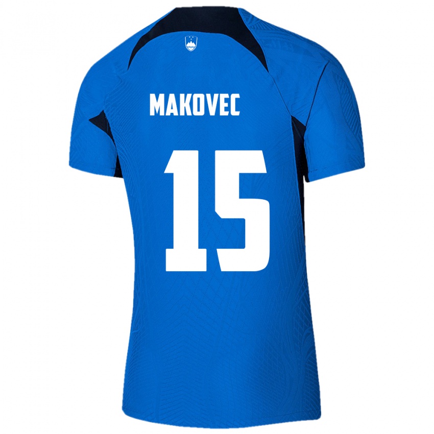 Kinder Slowenien Sara Makovec #15 Blau Auswärtstrikot Trikot 24-26 T-Shirt Belgien