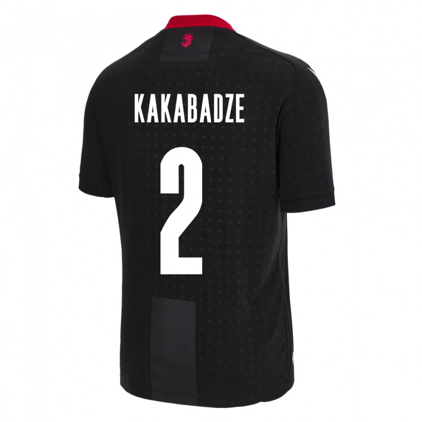 Kinder Georgien Otar Kakabadze #2 Schwarz Auswärtstrikot Trikot 24-26 T-Shirt Belgien