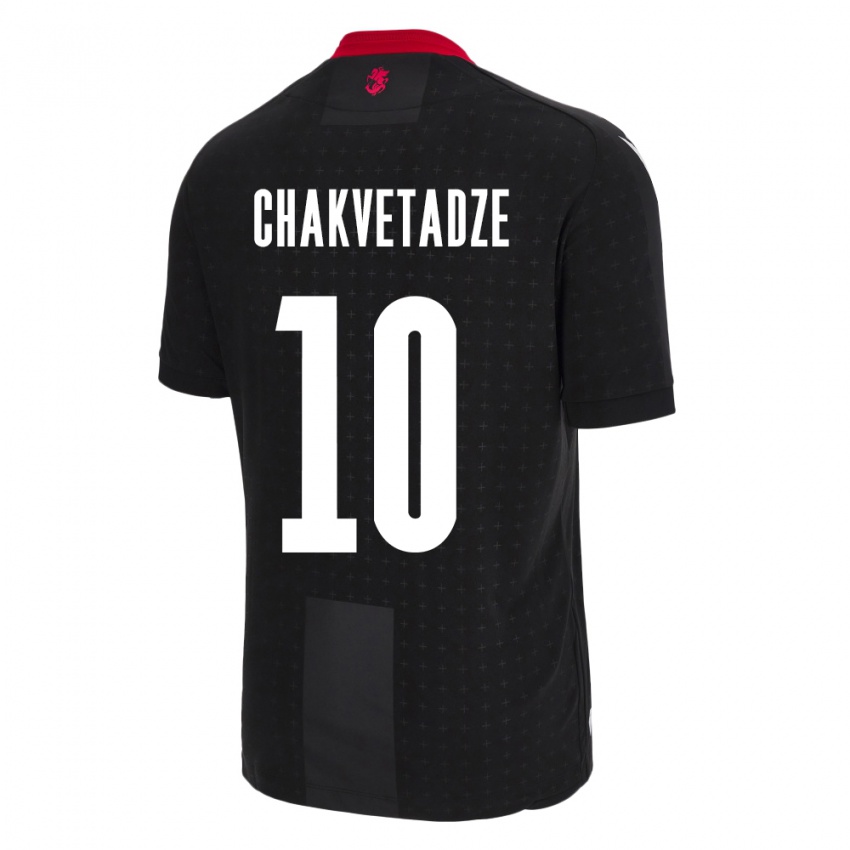 Enfant Maillot Géorgie Giorgi Chakvetadze #10 Noir Tenues Extérieur 24-26 T-Shirt Belgique