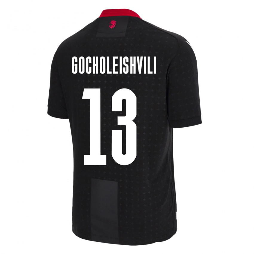 Kinder Georgien Giorgi Gocholeishvili #13 Schwarz Auswärtstrikot Trikot 24-26 T-Shirt Belgien