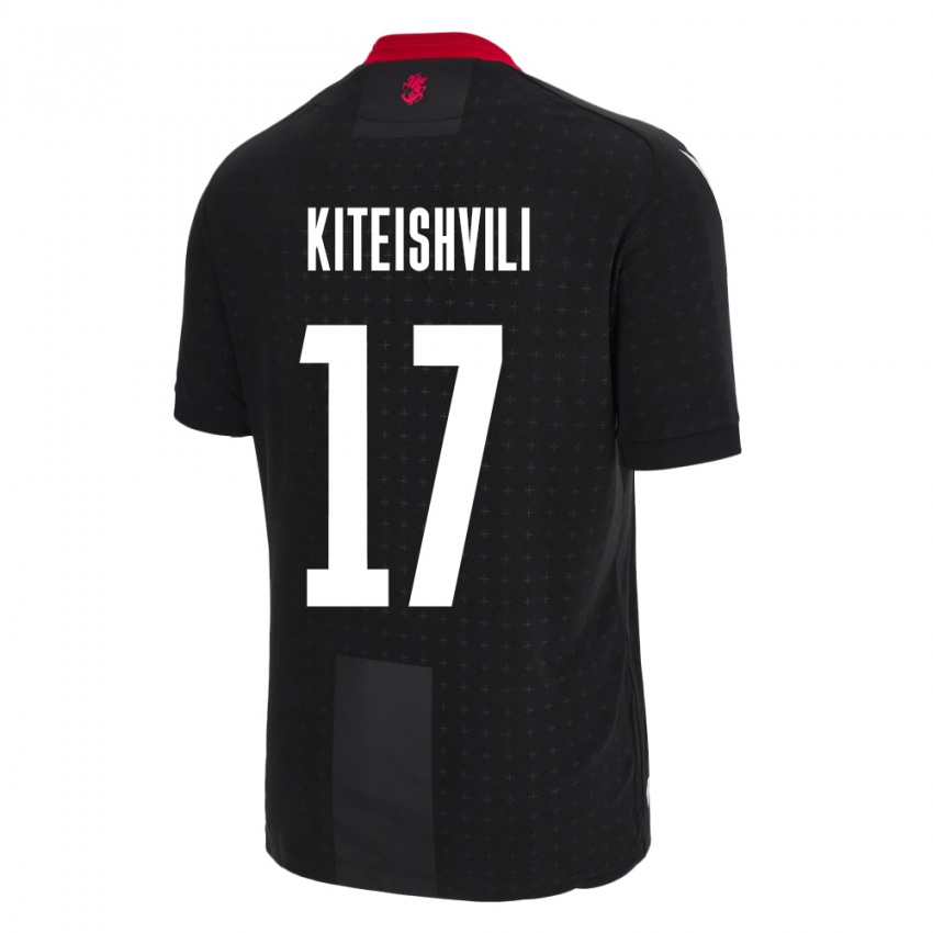 Kinder Georgien Otar Kiteishvili #17 Schwarz Auswärtstrikot Trikot 24-26 T-Shirt Belgien