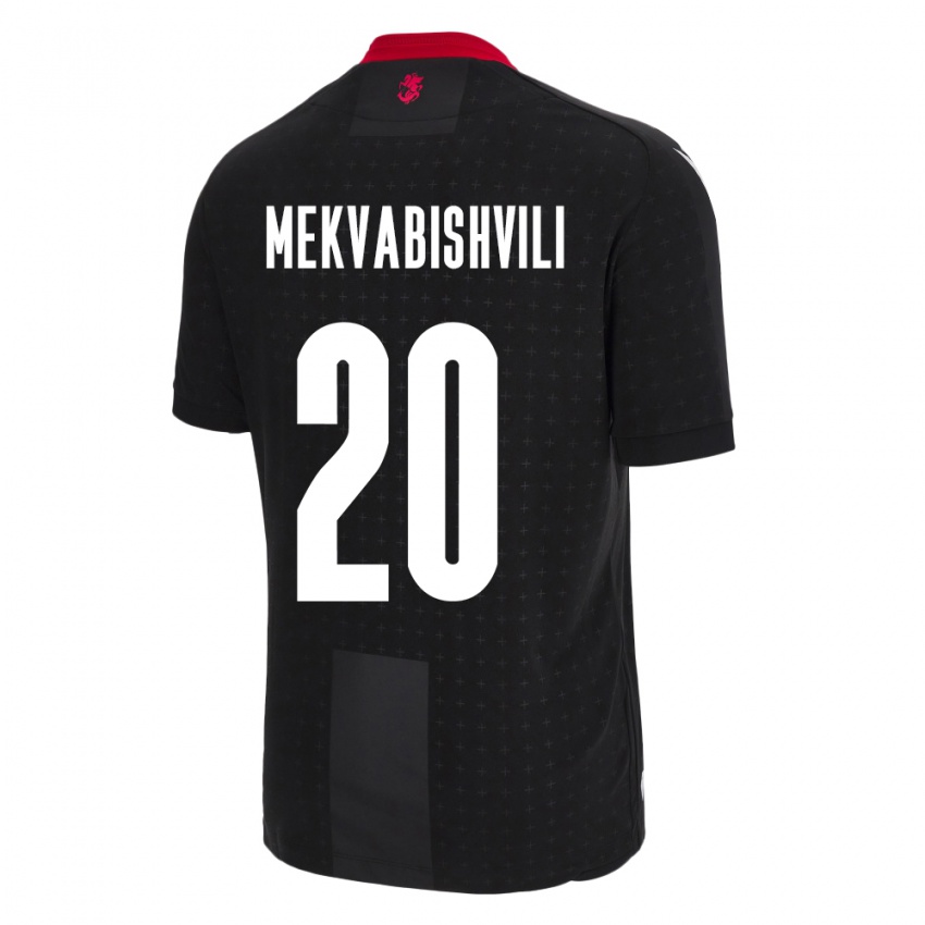 Kinder Georgien Anzor Mekvabishvili #20 Schwarz Auswärtstrikot Trikot 24-26 T-Shirt Belgien