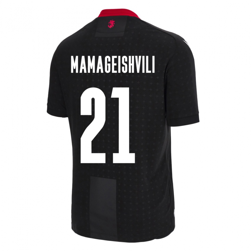 Kinder Georgien Otar Mamageishvili #21 Schwarz Auswärtstrikot Trikot 24-26 T-Shirt Belgien