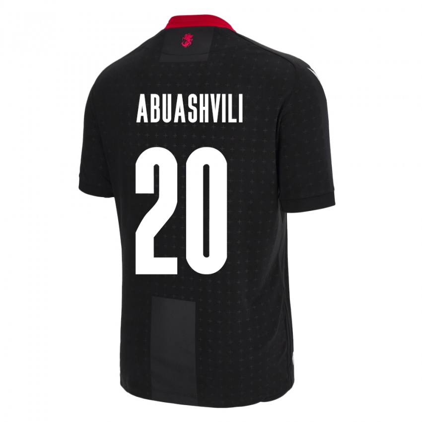 Kinder Georgien Giorgi Abuashvili #20 Schwarz Auswärtstrikot Trikot 24-26 T-Shirt Belgien