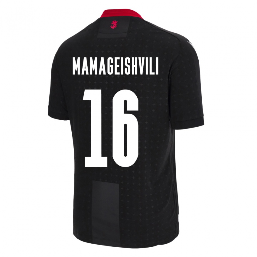 Kinderen Georgia Gizo Mamageishvili #16 Zwart Uitshirt Uittenue 24-26 T-Shirt België