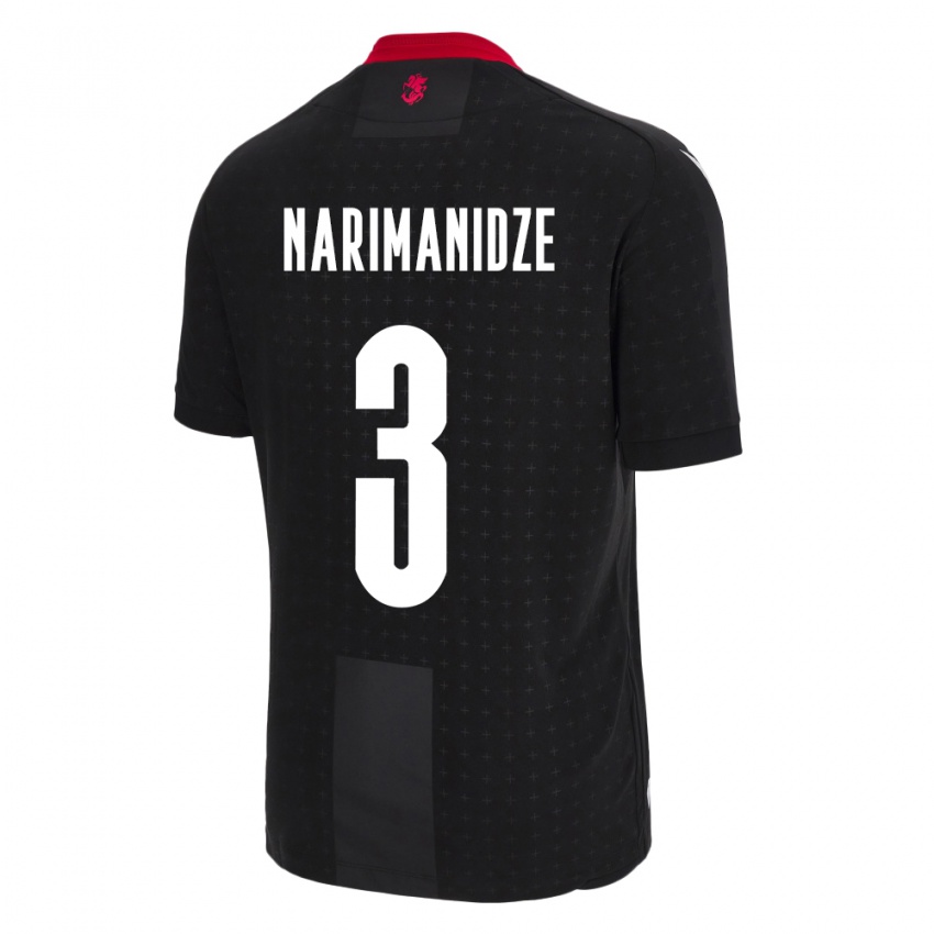 Kinder Georgien Aleksandre Narimanidze #3 Schwarz Auswärtstrikot Trikot 24-26 T-Shirt Belgien