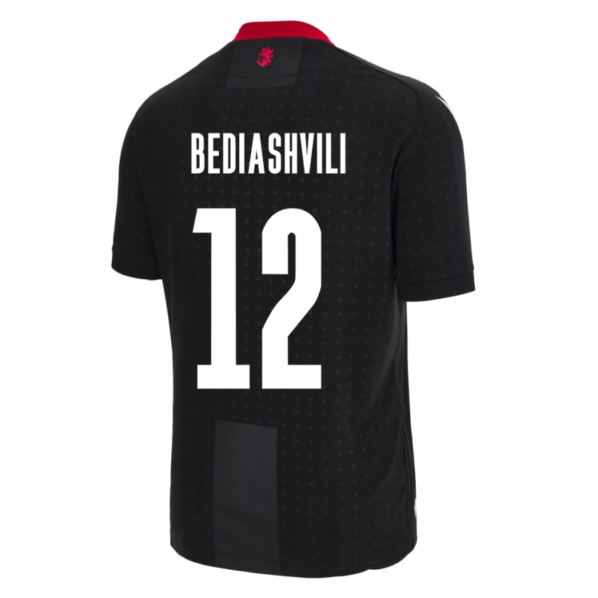 Kinder Georgien Giorgi Bediashvili #12 Schwarz Auswärtstrikot Trikot 24-26 T-Shirt Belgien