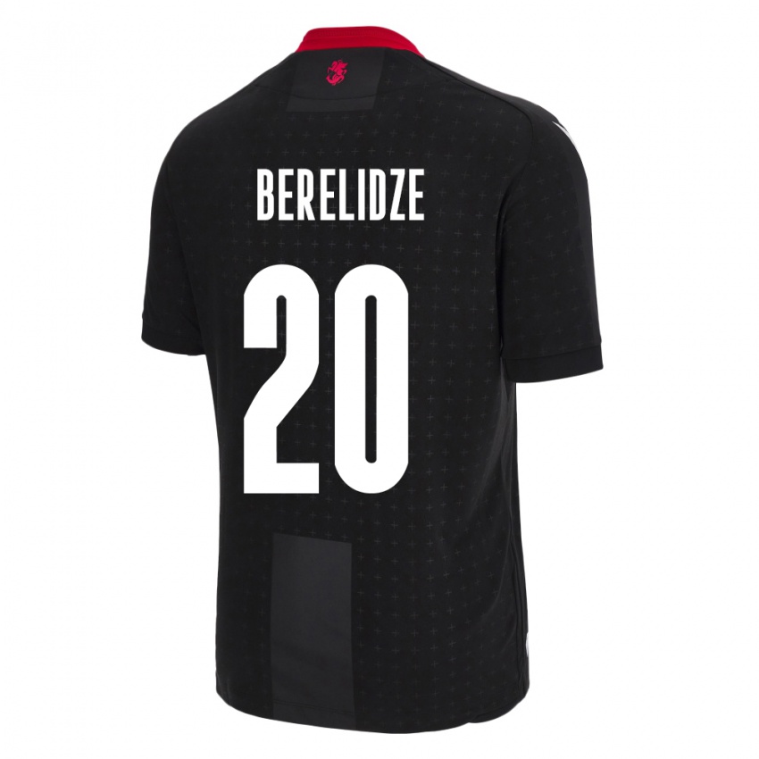 Kinder Georgien Tsotne Berelidze #20 Schwarz Auswärtstrikot Trikot 24-26 T-Shirt Belgien