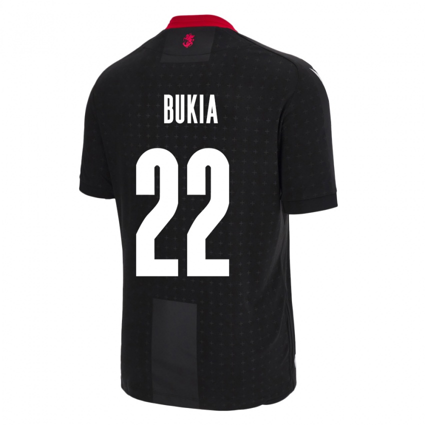 Kinder Georgien Davit Bukia #22 Schwarz Auswärtstrikot Trikot 24-26 T-Shirt Belgien