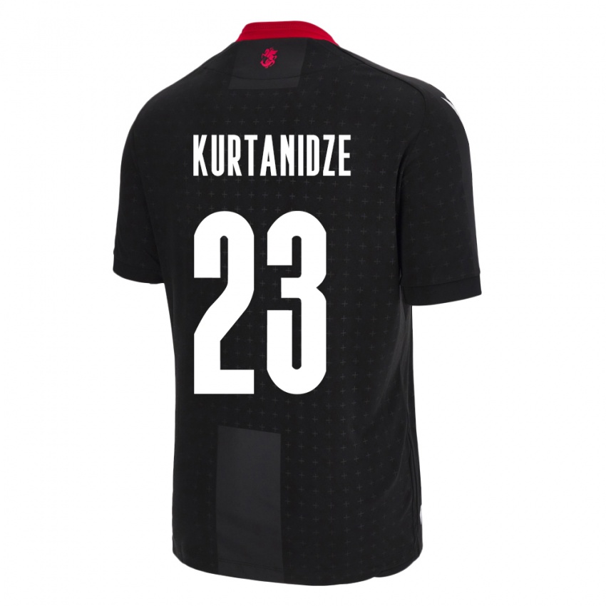 Kinder Georgien Revaz Kurtanidze #23 Schwarz Auswärtstrikot Trikot 24-26 T-Shirt Belgien