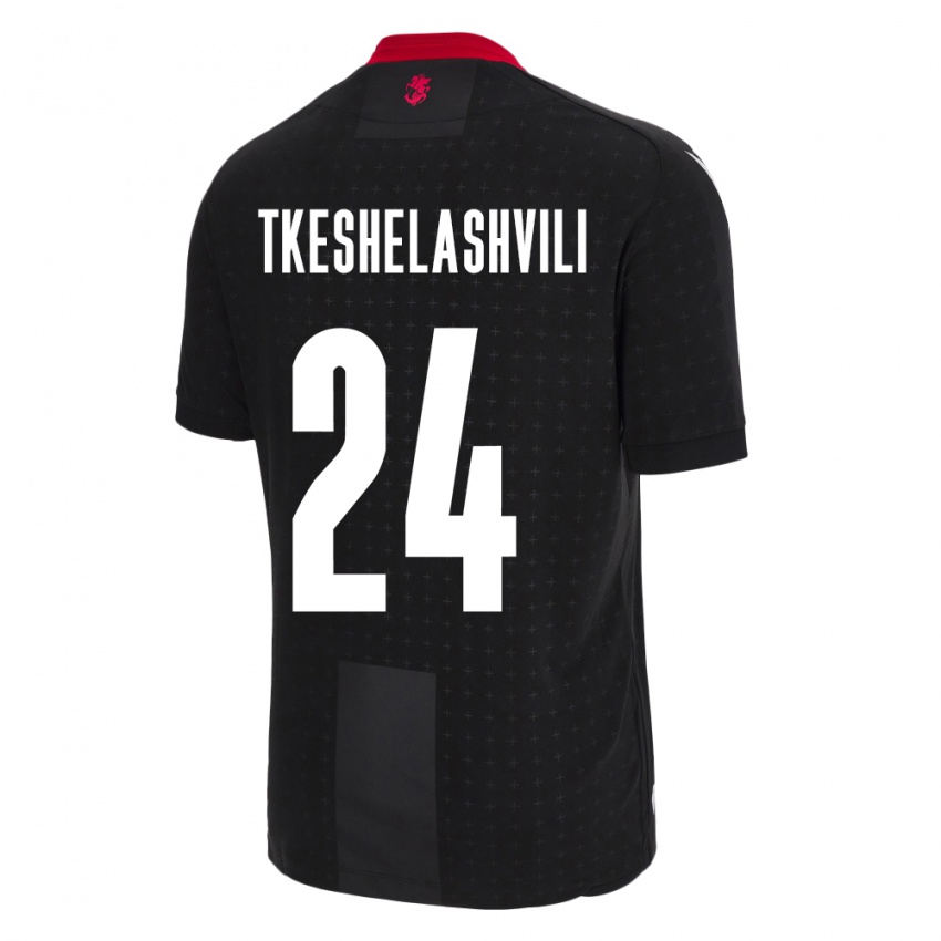 Kinder Georgien Amiran Tkeshelashvili #24 Schwarz Auswärtstrikot Trikot 24-26 T-Shirt Belgien