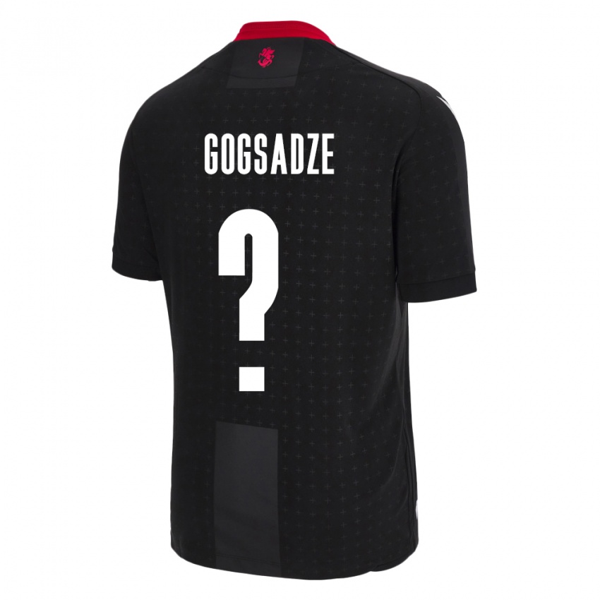 Kinder Georgien Giorgi Gogsadze #0 Schwarz Auswärtstrikot Trikot 24-26 T-Shirt Belgien