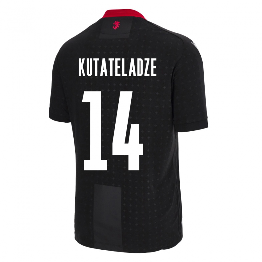 Kinder Georgien Alexandre Kutateladze #14 Schwarz Auswärtstrikot Trikot 24-26 T-Shirt Belgien