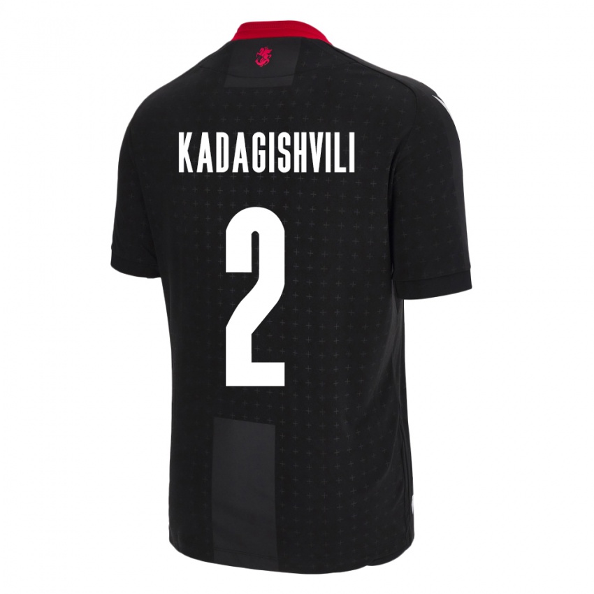 Kinder Georgien Gvantsa Kadagishvili #2 Schwarz Auswärtstrikot Trikot 24-26 T-Shirt Belgien