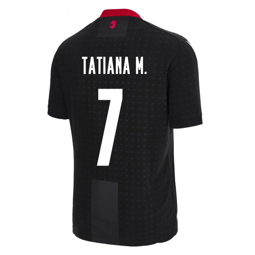 Kinder Georgien Tatiana Matveeva #7 Schwarz Auswärtstrikot Trikot 24-26 T-Shirt Belgien