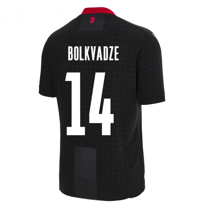 Kinder Georgien Anastasia Bolkvadze #14 Schwarz Auswärtstrikot Trikot 24-26 T-Shirt Belgien