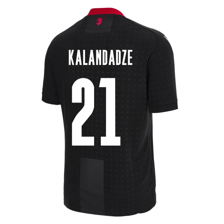 Kinder Georgien Mariam Kalandadze #21 Schwarz Auswärtstrikot Trikot 24-26 T-Shirt Belgien