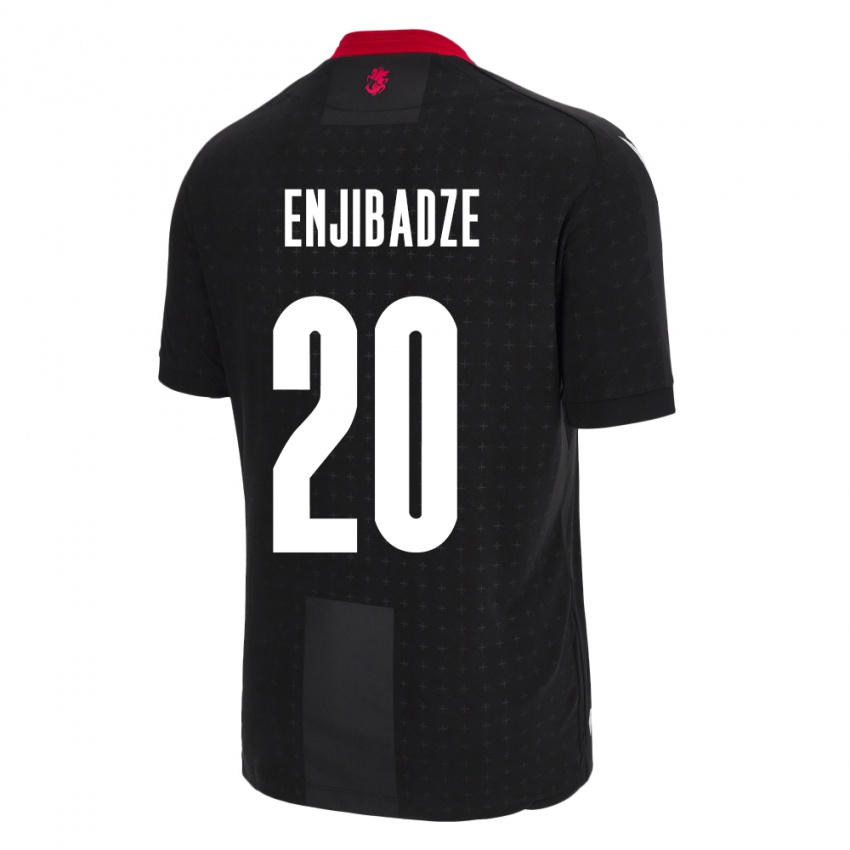 Kinder Georgien Elene Enjibadze #20 Schwarz Auswärtstrikot Trikot 24-26 T-Shirt Belgien