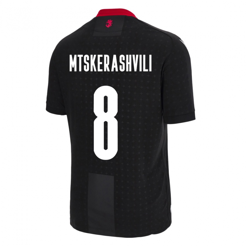 Kinder Georgien Lizi Mtskerashvili #8 Schwarz Auswärtstrikot Trikot 24-26 T-Shirt Belgien