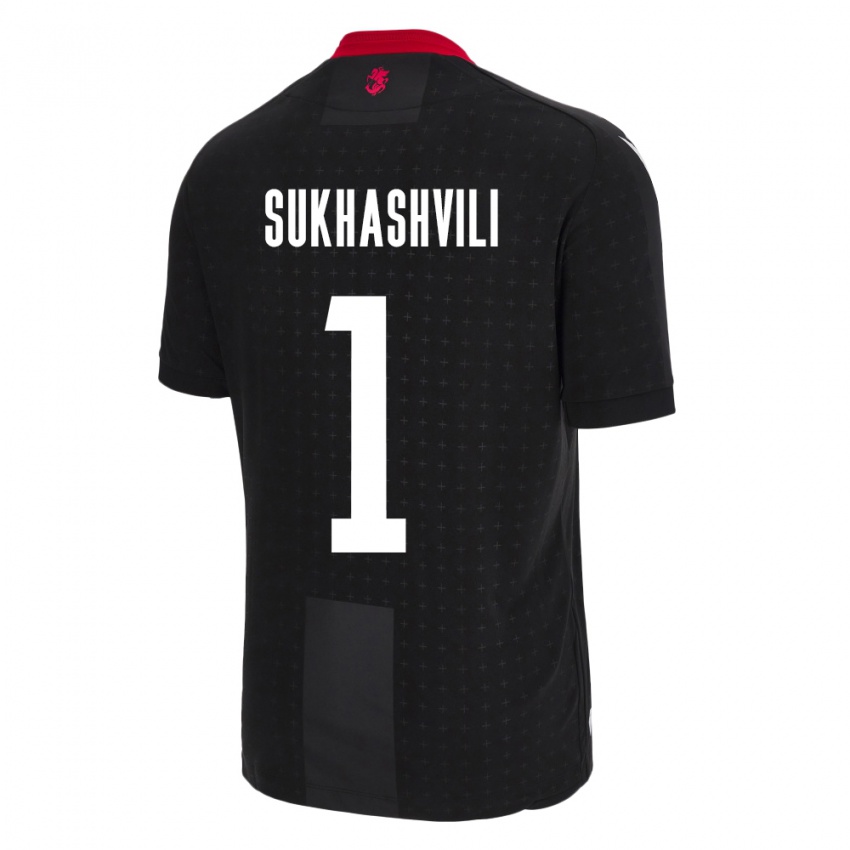 Kinder Georgien Teona Sukhashvili #1 Schwarz Auswärtstrikot Trikot 24-26 T-Shirt Belgien