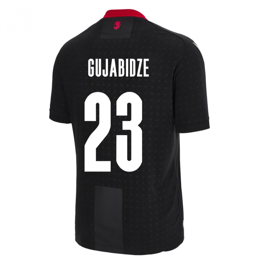 Kinder Georgien Nino Gujabidze #23 Schwarz Auswärtstrikot Trikot 24-26 T-Shirt Belgien