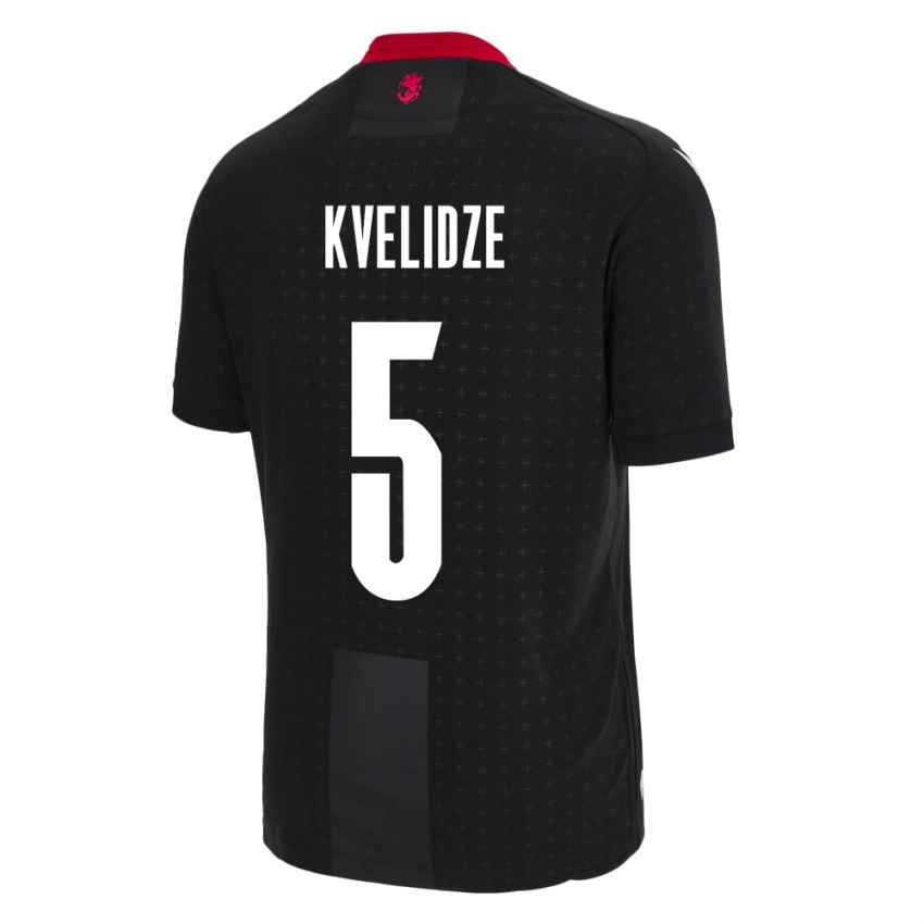 Kinder Georgien Tamar Kvelidze #5 Schwarz Auswärtstrikot Trikot 24-26 T-Shirt Belgien