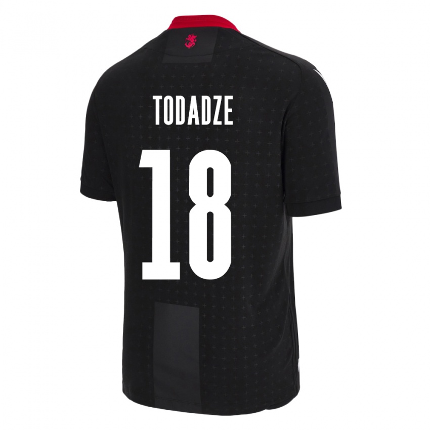 Kinder Georgien Teona Todadze #18 Schwarz Auswärtstrikot Trikot 24-26 T-Shirt Belgien